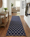 Lattice Gardens Collection Area Rug -  Bloomfield (Dark Blue) Runner Dark Blue  lifestyle 66