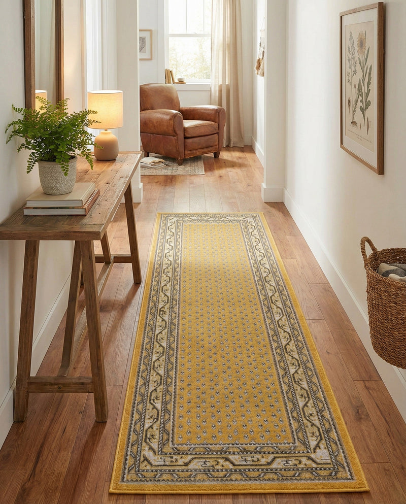 Soho Elegance Collection Area Rug -  Mercer (Yellow) Runner Yellow  lifestyle 52