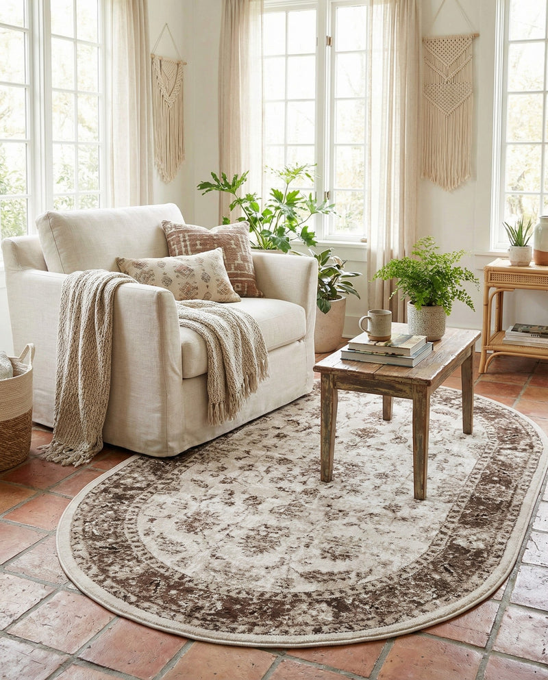 Andes Summit Collection Area Rug -  Aconcagua Oval Cream  lifestyle 72