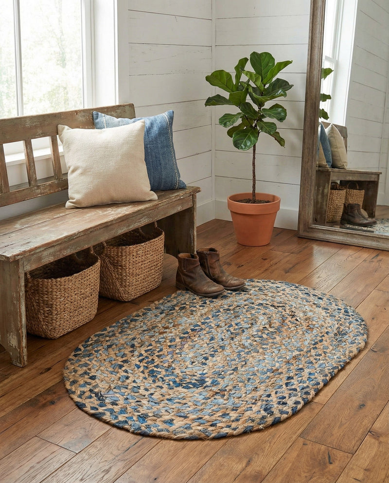 Woven Udaipur Collection Area Rug - Sahara Oval Natural  lifestyle 53
