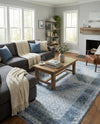 Aegean Elegance Washables Collection Area Rug -  Delos Rectangle Navy Blue  lifestyle 32