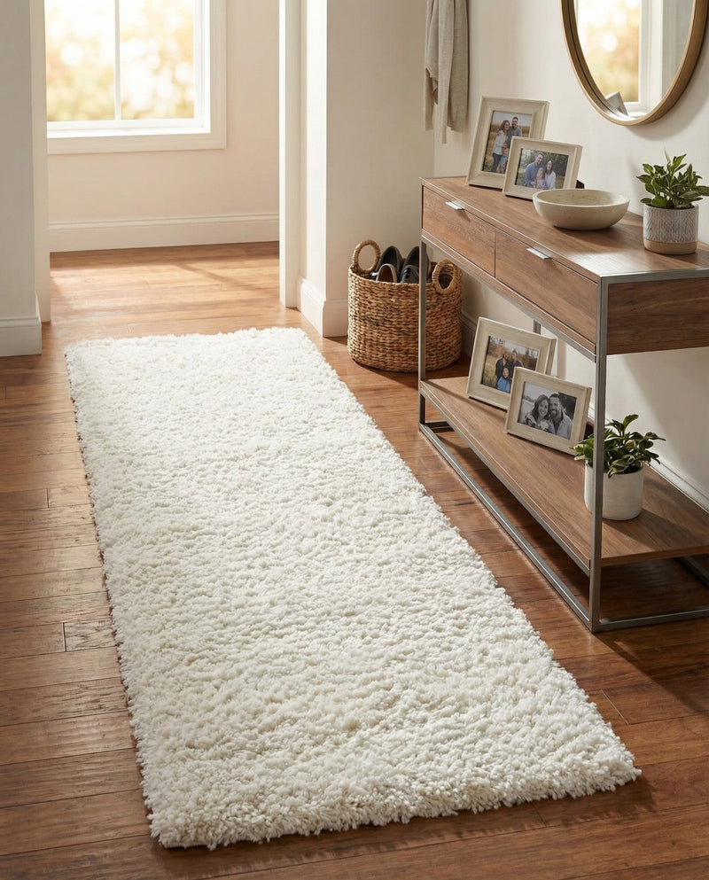 Alpine Plush Collection Area Rug -  Cortina (White) Runner White  lifestyle 39
