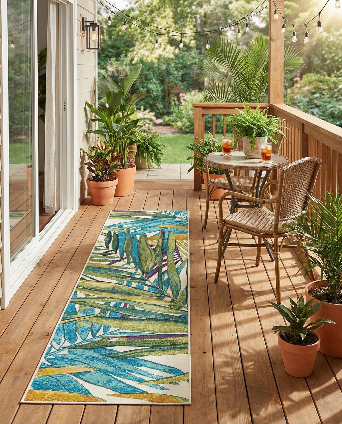 Seaside Blooms Collection Area Rug -  Arcadia Runner Multi  lifestyle 51