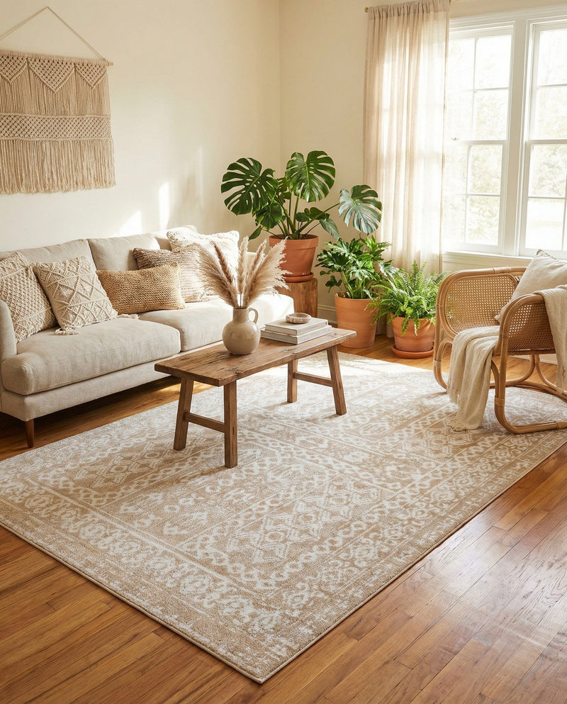 Cambridge Classics Collection Area Rug - Trinity (Beige) Rectangle Beige  lifestyle 6