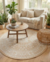 Tribal Terrace Treasures Collection Area Rug -  Incan Isle (Natural) Round Natural  lifestyle 33