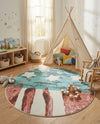 Wonder Tykes Collection Area Rug -  Zany Round Red and Blue  lifestyle 39
