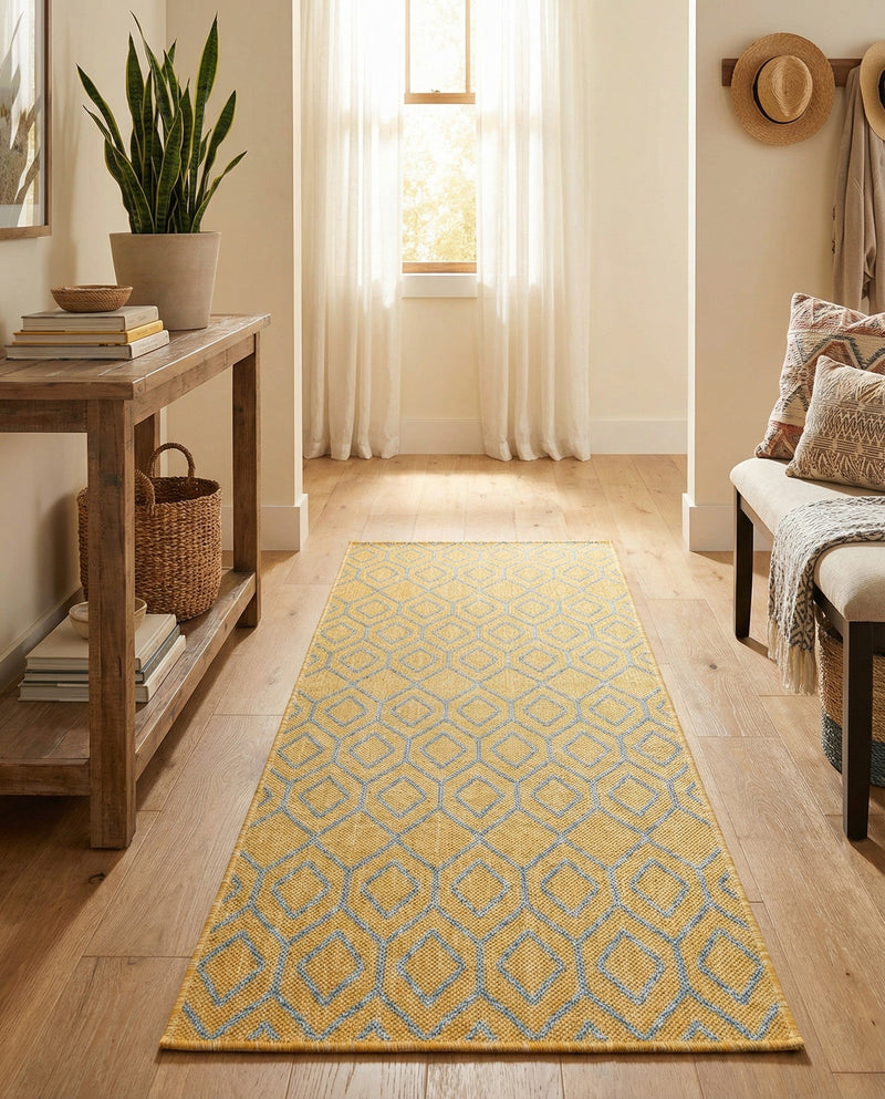 Urban Oasis Rugs Collection Area Rug -  Boulevard (Yellow and Aqua) Runner Yellow and Aqua  lifestyle 56