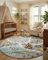 Wonder Tykes Collection Area Rug -  Enigma Round Gray  lifestyle 57