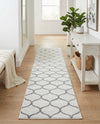 Trellis Mosaic Collection Area Rug -  Pergolatown (Ivory) Runner Ivory  lifestyle 31