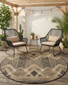 Urban Terrace Collection Area Rug -  Loft Round Charcoal  lifestyle 73