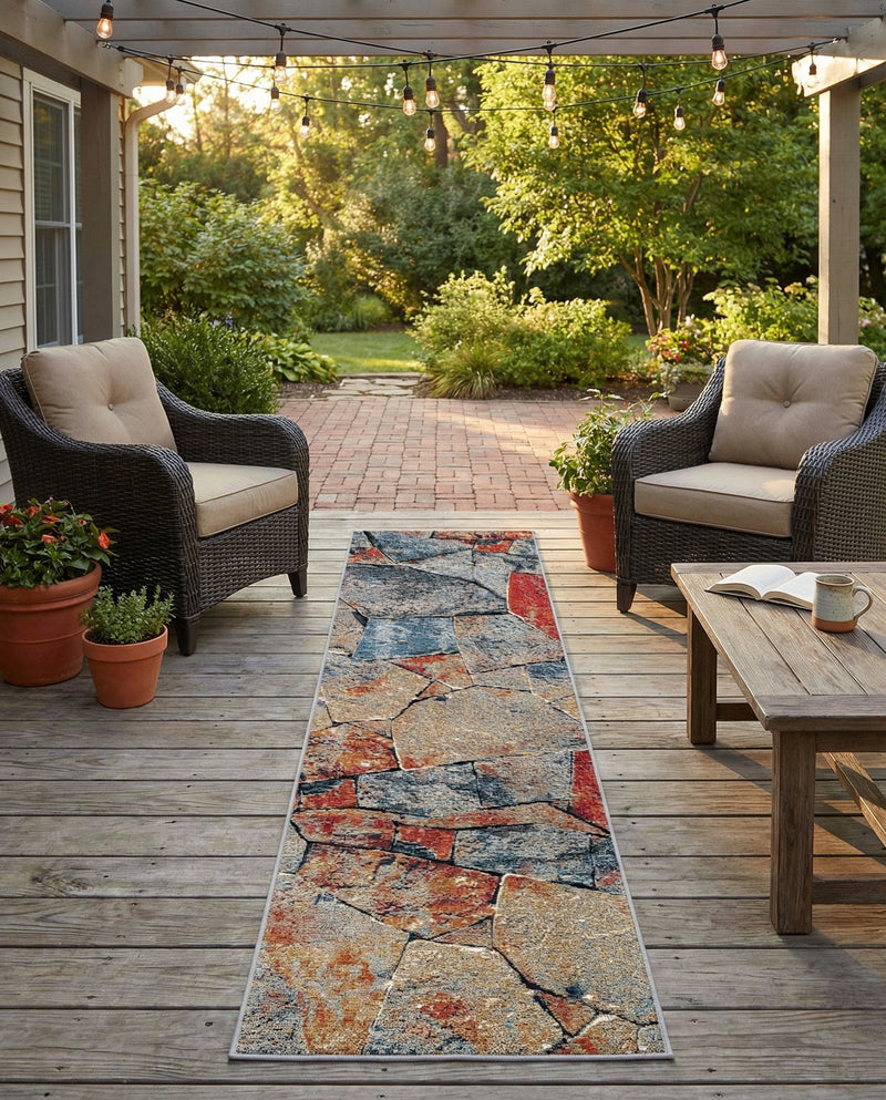 Urban Terrace Collection Area Rug -  Boulevard Runner Multi  lifestyle 64
