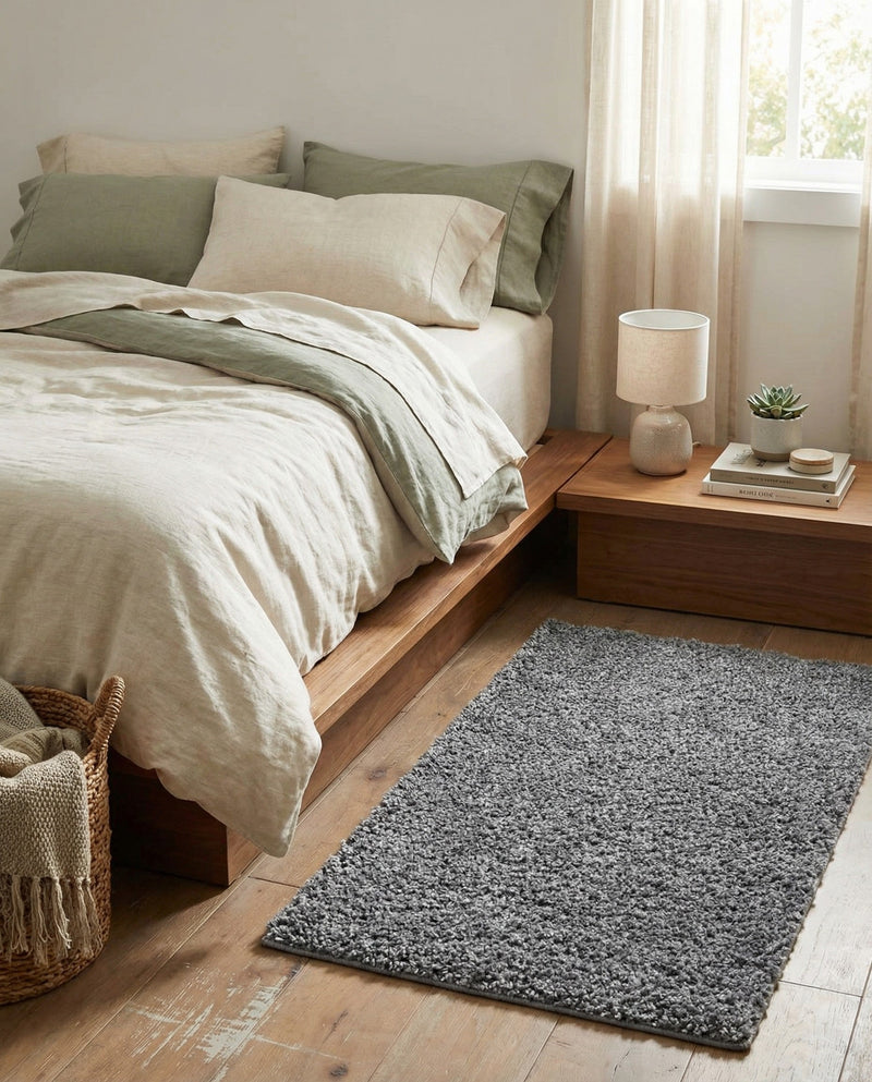 Cozy Comfort Shag Collection Area Rug - Haven (Pebble Gray) Rectangle Pebble Gray  lifestyle 5