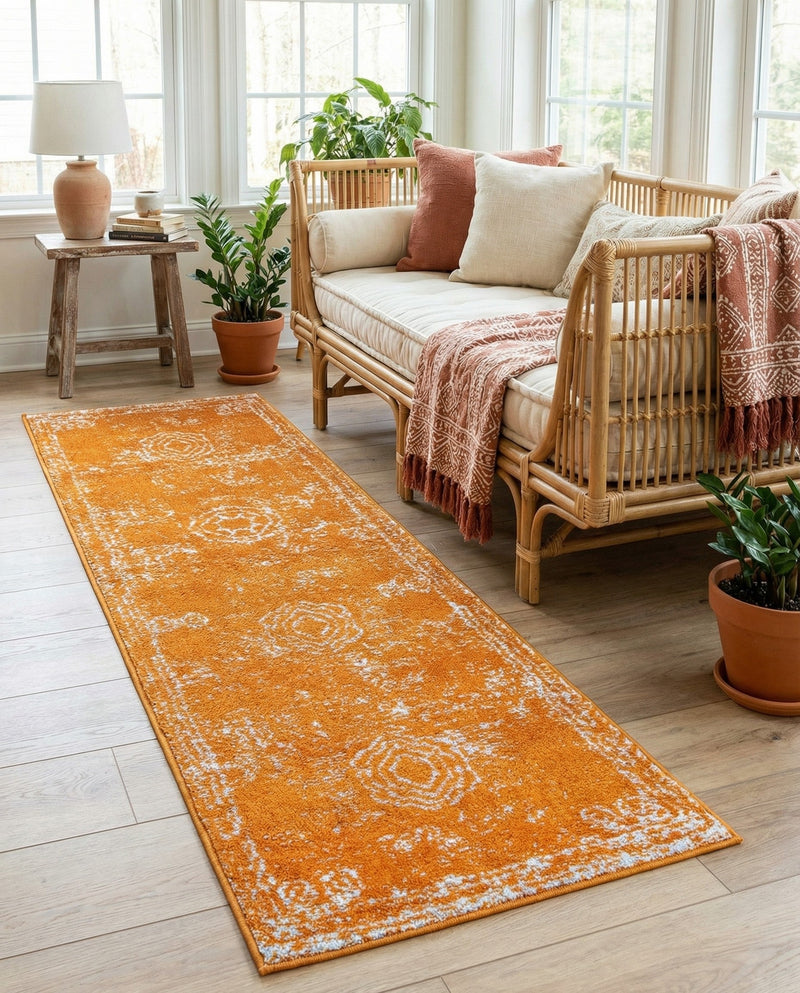 Dover Terrace Collection Area Rug -  Lagoon (Orange) Runner Orange  lifestyle 68