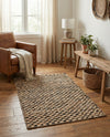 Plaid Savannah Collection Area Rug - Charleston Rectangle Black and Natural  lifestyle 7
