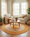 Dover Terrace Collection Area Rug - Marina (Orange) Round Orange  lifestyle 34