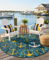 Seaside Haven Rugs Collection Area Rug -  Lighthouse Round Navy Blue  lifestyle 76