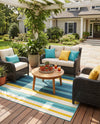 Terrace Fringe Collection Area Rug -  Veranda Square Multi  lifestyle 73