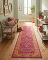Casablanca Tapestry Collection Area Rug -  Marrakech (Berry Pink) Runner Berry Pink  lifestyle 44