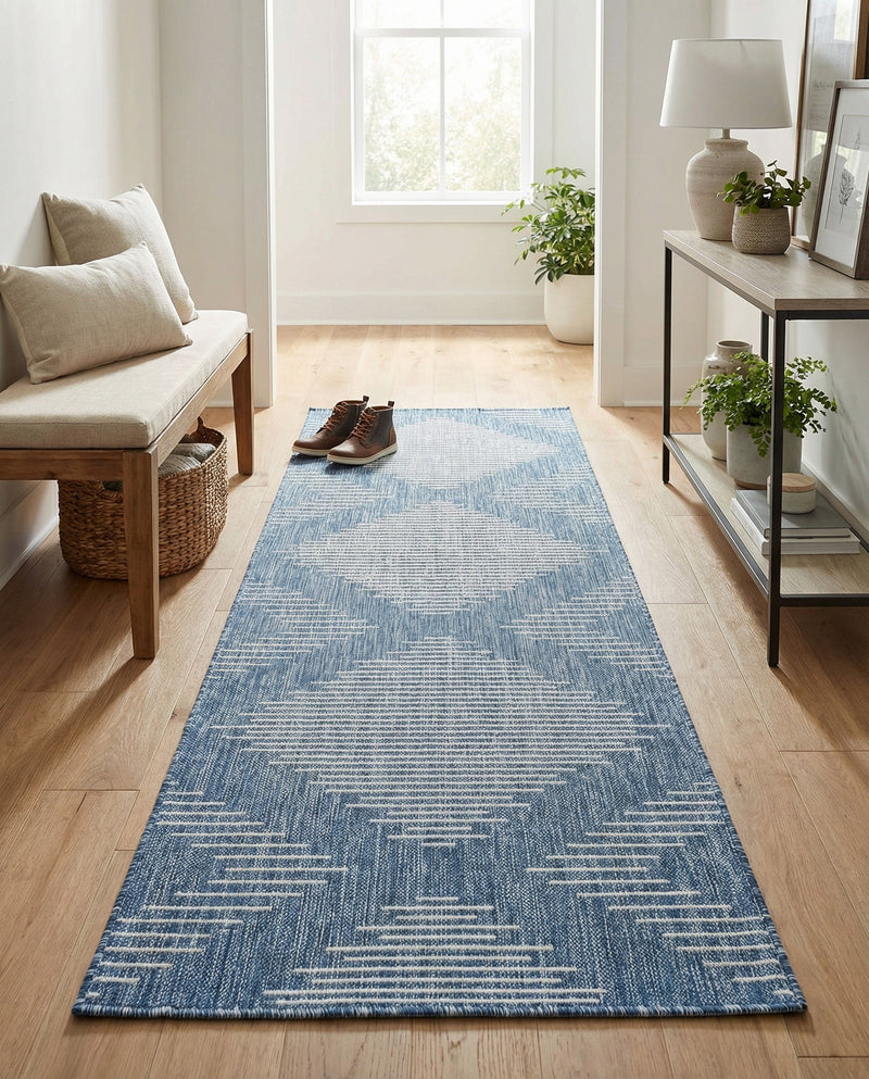 Urban Terrace Collection Area Rug -  Chelsea (Blue) Runner Blue  lifestyle 34