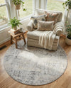 Aegean Elegance Collection Area Rug -  Ithaca Round Gray  lifestyle 77