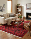 Samarkand Elegance Collection Area Rug -  Zarafshan Rectangle Red  lifestyle 23