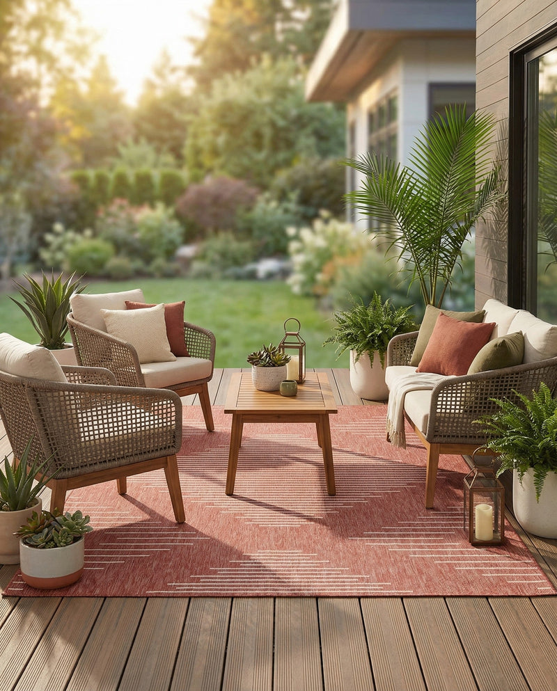 Urban Terrace Collection Area Rug -  Chelsea (Rust Red) Rectangle Rust Red  lifestyle 16