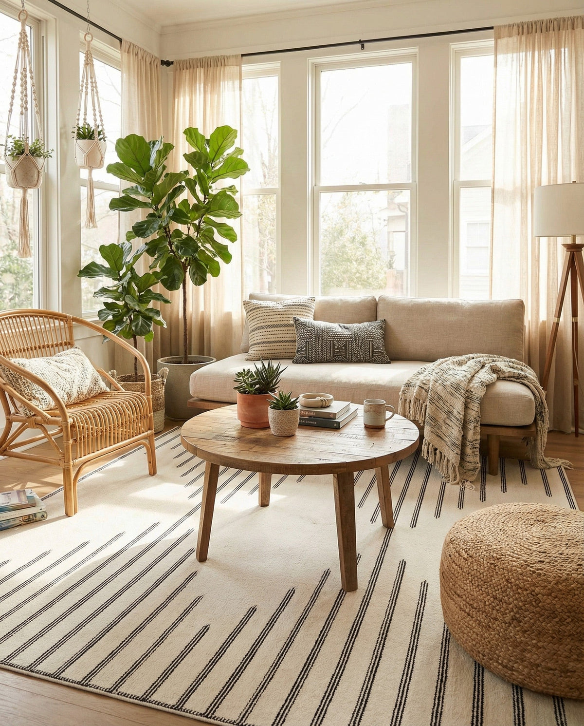 Monochrome Collection Area Rug -  Ash Square Ivory White  lifestyle 94