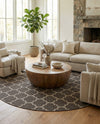 Savannah Pergola Collection Area Rug - Arbor (Black) Round Black  lifestyle 68