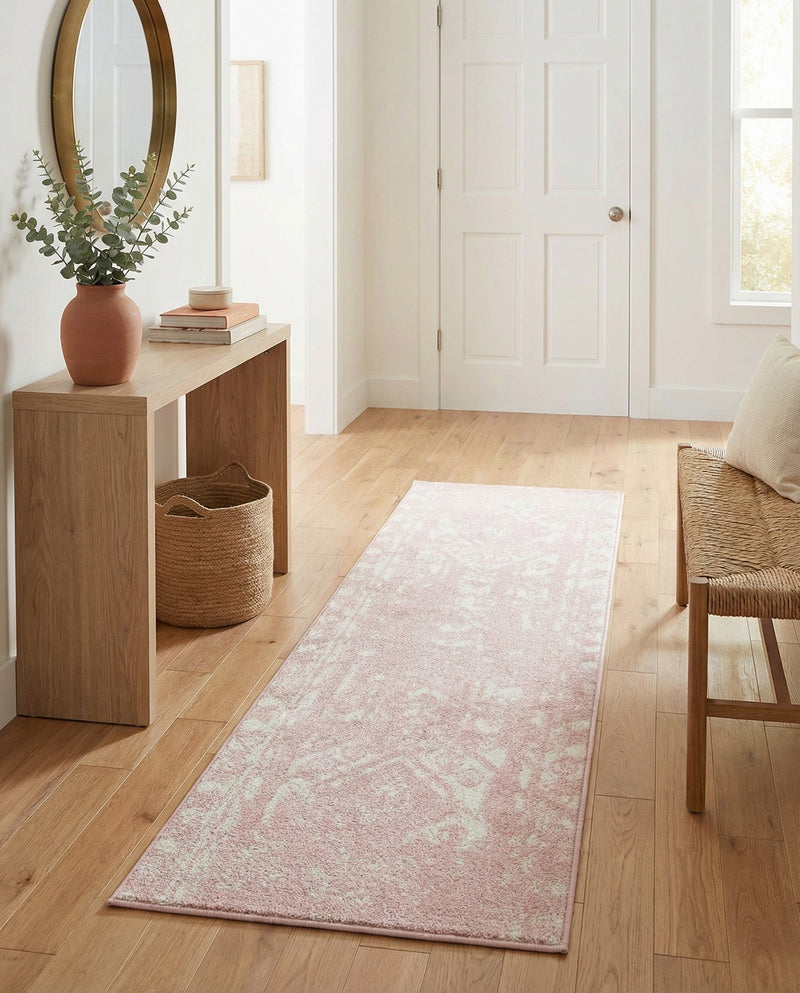 Brighton Stripes Collection Area Rug - Sussex (Pink) Runner Pink  lifestyle 55