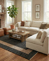 Osian Looms Collection Area Rug - Durham Rectangle Black  lifestyle 50