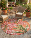 Seaside Blooms Collection Area Rug -  Kyoto Round Coral  lifestyle 60