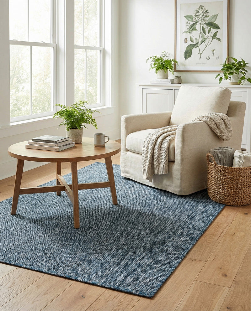 Seaside Serenity Collection Area Rug - Veranda (Blue) Rectangle Blue  lifestyle 17
