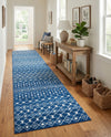 Mediterranean Lattice Collection Area Rug - Santorini (Navy Blue) Runner Navy Blue  lifestyle 64