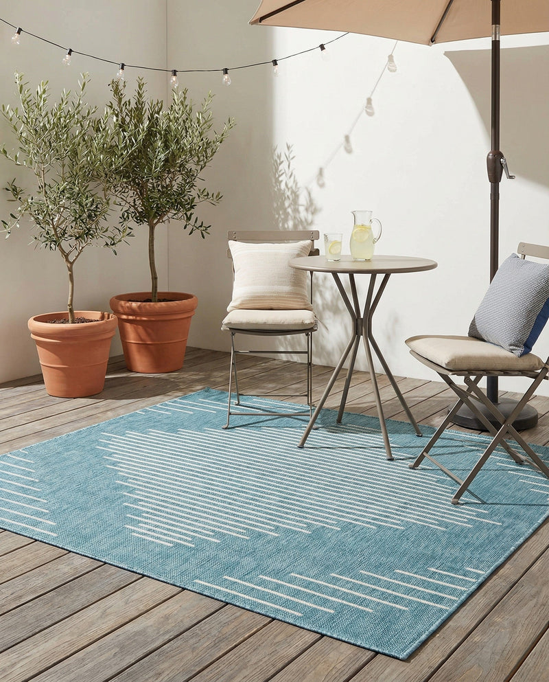 Urban Terrace Collection Area Rug -  Chelsea (Light Aqua) Square Light Aqua  lifestyle 54