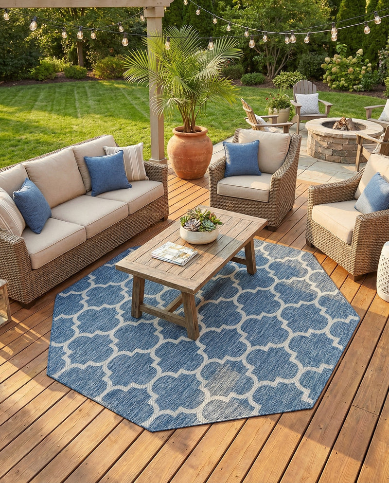 Savannah Pergola Collection Area Rug - Arbor (Navy Blue) Octagon Navy Blue  lifestyle 91