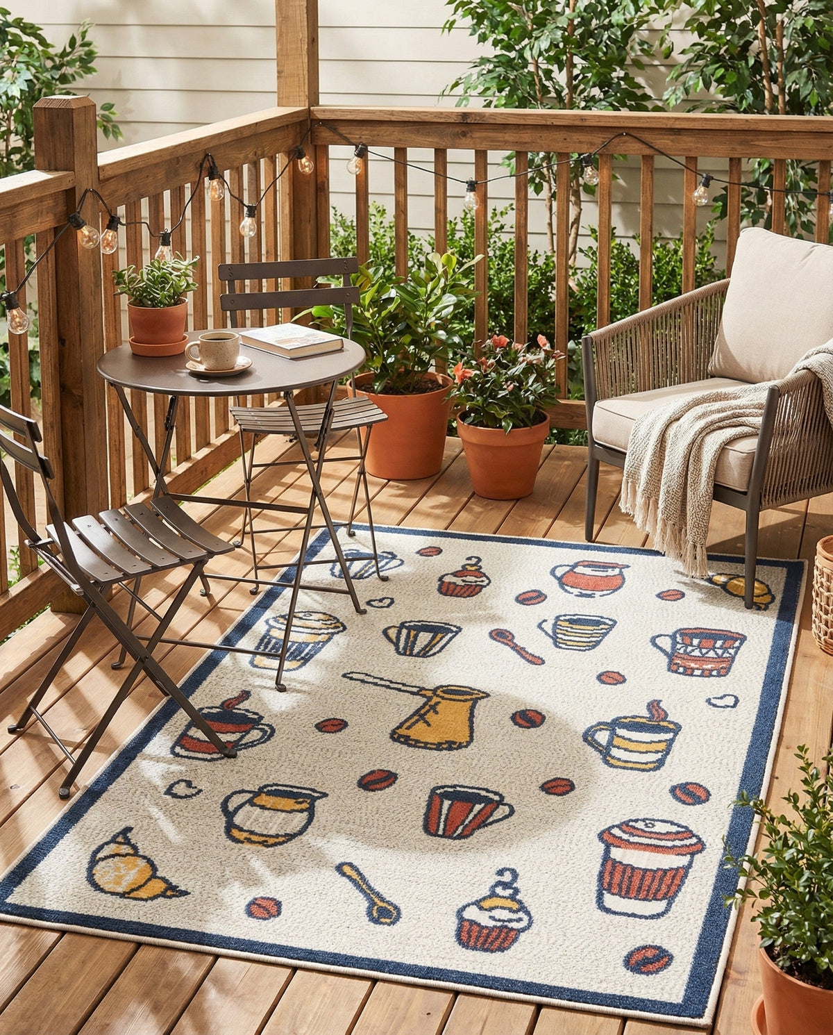 Terrace Collection Area Rug -  Pavilion Rectangle Ivory  lifestyle 11