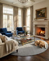 Berkshire Estate Collection Area Rug - Windsor (Earl Grey) Round Earl Grey  lifestyle 70