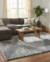 Tranquil Tides Shag Collection Area Rug -  Azure Rectangle Gray  lifestyle 17