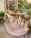 Tribal Terrace Treasures Collection Area Rug -  Incan Isle (Rust Red) Oval Rust Red  lifestyle 31