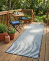 Seaside Stripes Collection Area Rug - Cabana (Blue) Runner Blue  lifestyle 25