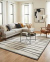 Monochrome Collection Area Rug - Slate Rectangle Ivory White  lifestyle 9