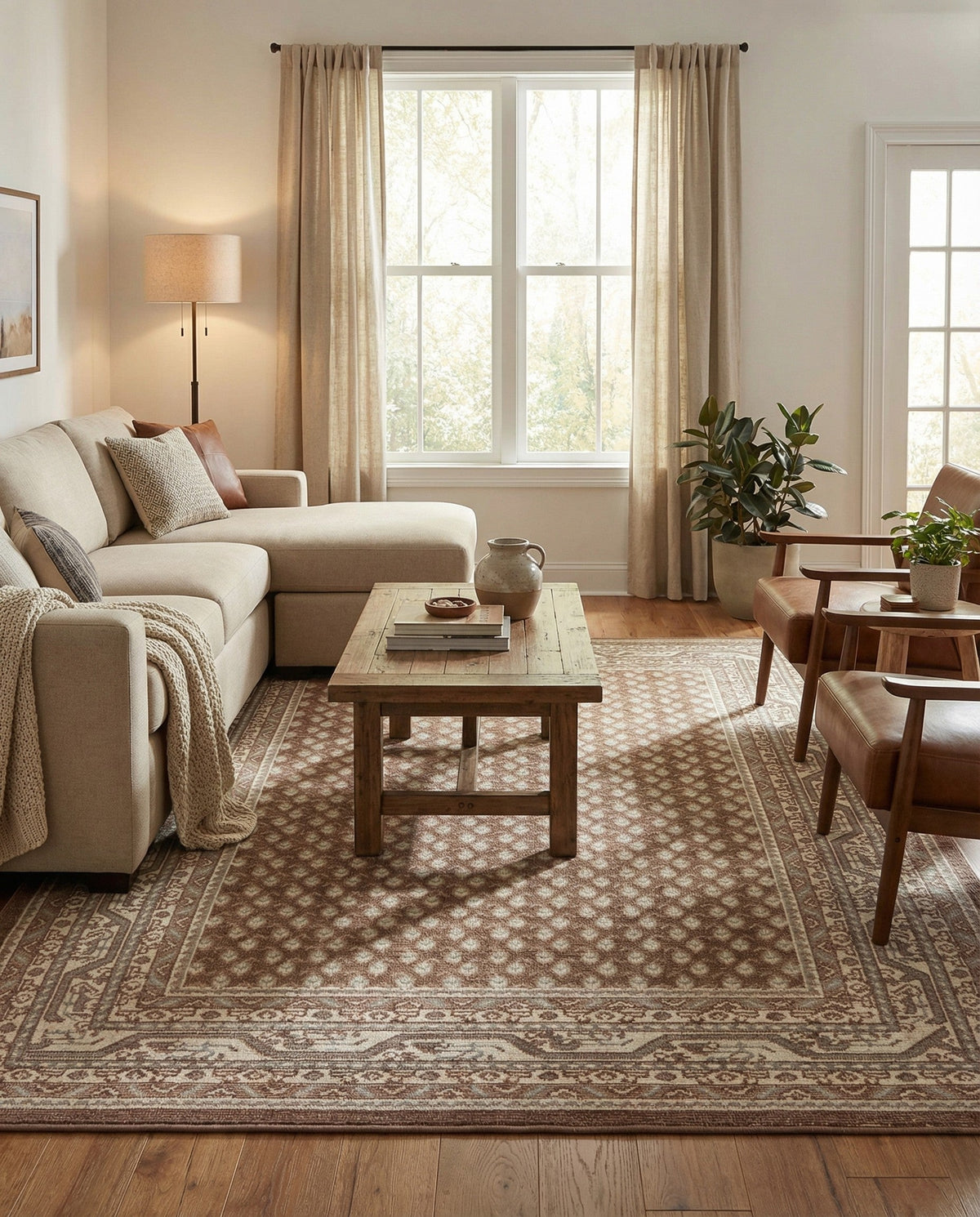 Soho Elegance Collection Area Rug -  Mercer (Brown) Rectangle Brown  lifestyle 15