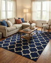 Lattice Gardens Collection Area Rug -  Bloomfield (Dark Blue) Rectangle Dark Blue  lifestyle 8