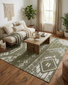 Desert Nomad Terrace Collection Area Rug - Sahara (Green) Rectangle Green  lifestyle 6