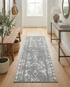 Brighton Stripes Collection Area Rug - Sussex (Gray and Ivory) Runner Gray and Ivory  lifestyle 58