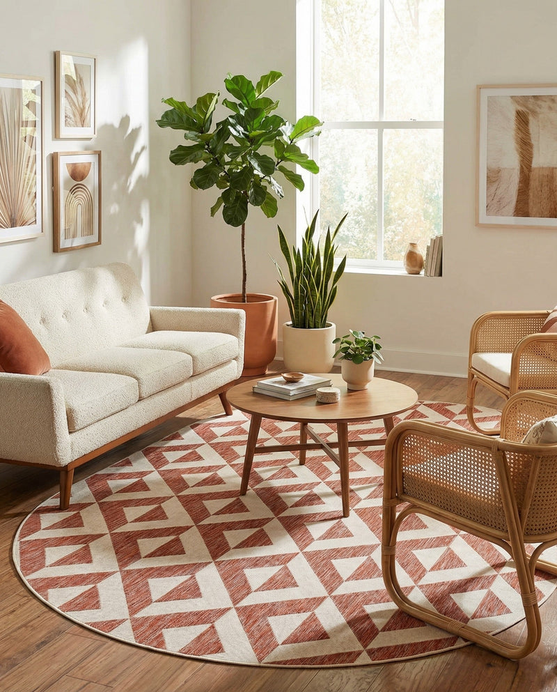 Urban Oasis Rugs Collection Area Rug -  Highrise (Rust Red) Oval Rust Red  lifestyle 34
