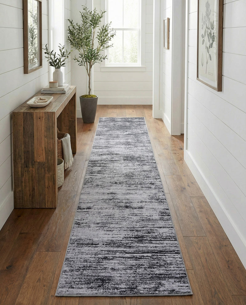 Sahara Essence Collection Area Rug - Oasis (Gray) Runner Gray  lifestyle 45