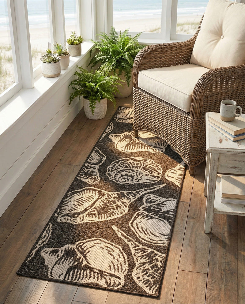 Seaside Haven Rugs Collection Area Rug -  Lighthouse (Black and White) Runner Black and White  lifestyle 64