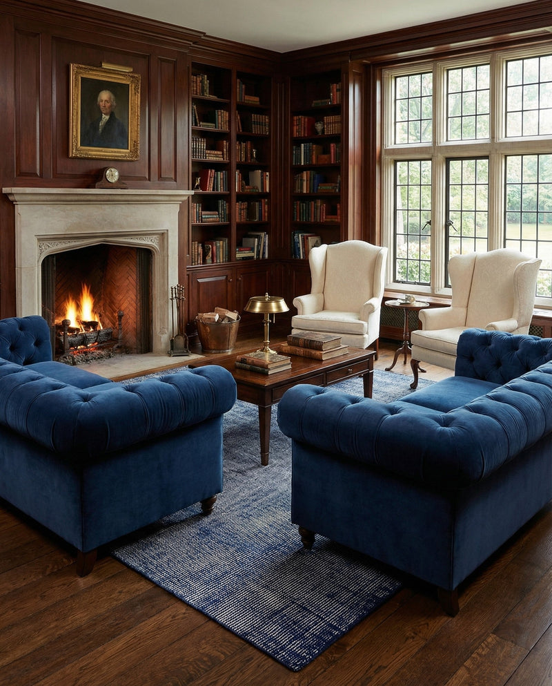 Berkshire Estate Collection Area Rug - Windsor (Blueberry) Square Blueberry  lifestyle 55