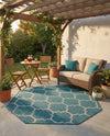 Savannah Pergola Collection Area Rug - Arbor (Teal) Octagon Teal  lifestyle 80